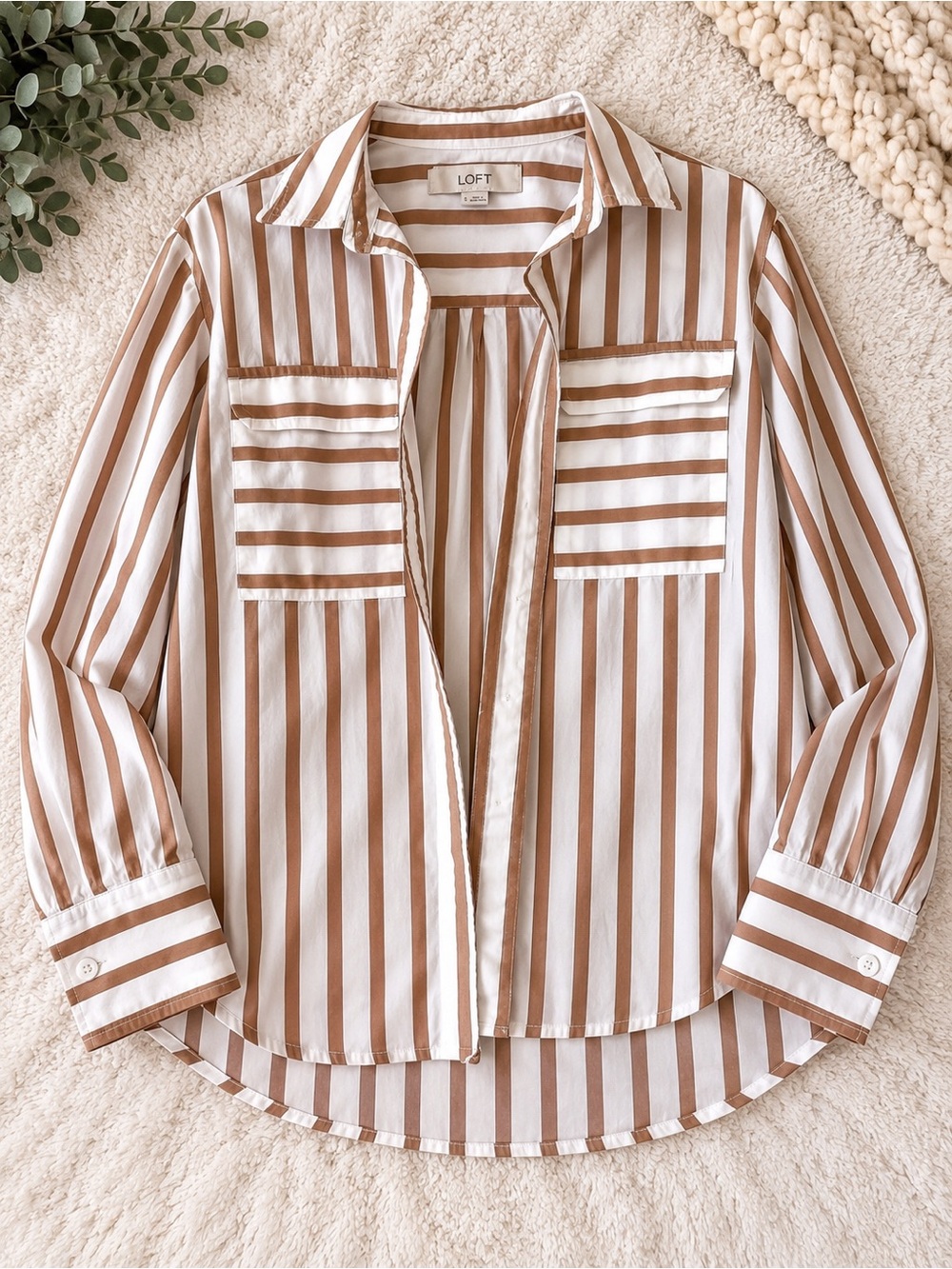 LOFT Striped Button-Up Blouse | Women’s S